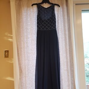 Navy blue sleeveless dress